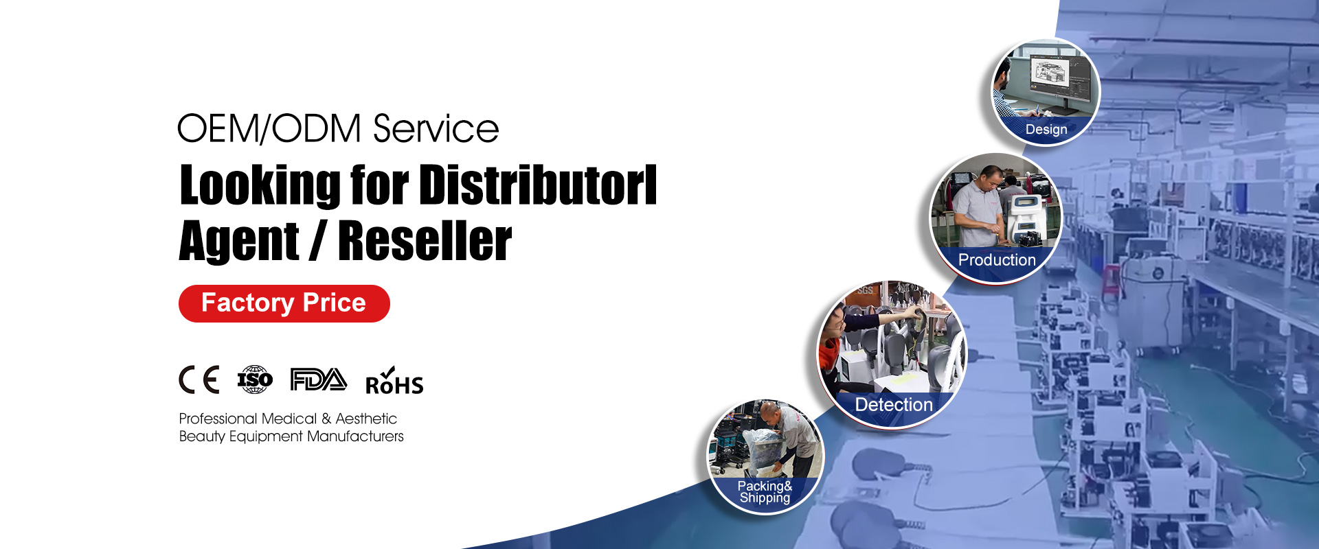 Niansheng Beauty Equipment integrated R&D, production, and sales and OEM&ODM services, main product include diode laser hair removal, hydra facial, picosecond laser, fraction co2 laser, hifu, vacuum rf mircroneeding, cryolipolysis slimming, velashape, ems sculpting and so on.